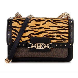 NWT Michael Kors Heather Signature Logo Semi Lux Small Shoulder Bag $398